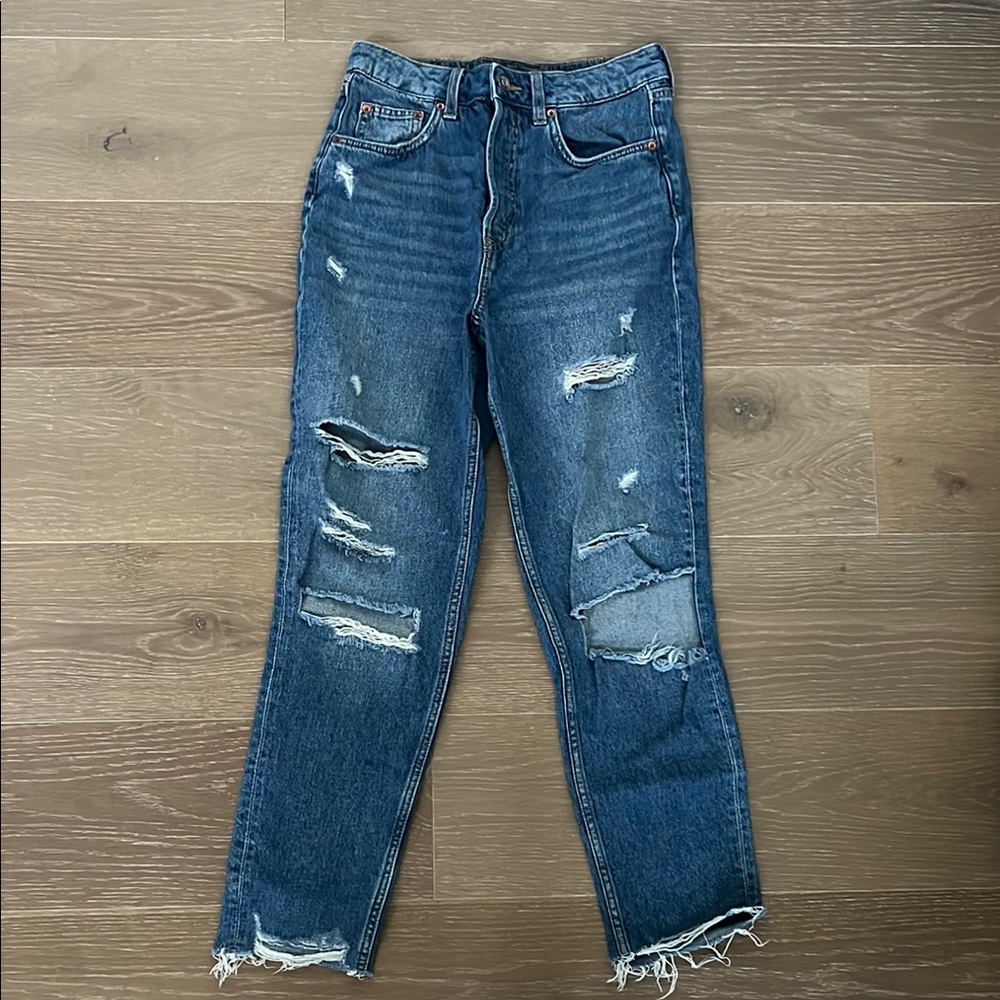 H&M Divided Distressed Blue Jeans | 4